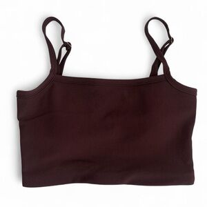 Brown Ribbed sports bra top